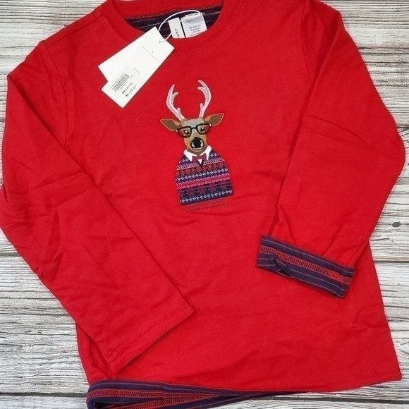 Janie and Jack Reversible Holiday Top Size 5 NWT - Picture 3 of 5